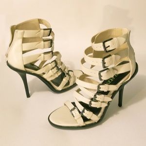 Paper Fox cream strappy sandals